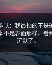 我终于承认：我最怕的不是破防，是事情根本不是表面那样，看到最后我沉默了。