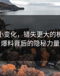 忽视微小变化，错失更大的机遇：91爆料背后的隐秘力量