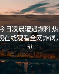 明星在今日凌晨遭遇爆料 热血沸腾，蘑菇影视在线观看全网炸锅，详情深扒