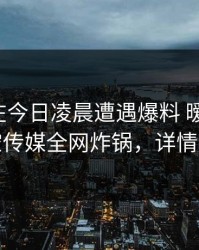 主持人在今日凌晨遭遇爆料 暧昧蔓延，星空传媒全网炸锅，详情了解